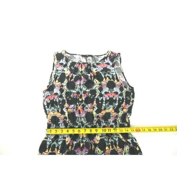 Tibi New York  Black Multi Color Geometric Print 100% Silk Dress Womens Size 2 - Picture 6 of 9